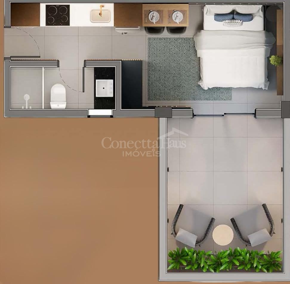 Garden no SANTI Mercês  Studio com Entrega Imediata, Curitiba.